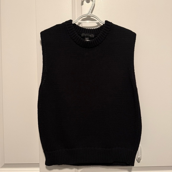 Ann Taylor Women's Black Textured Sweater Shell - Picture 2 of 4